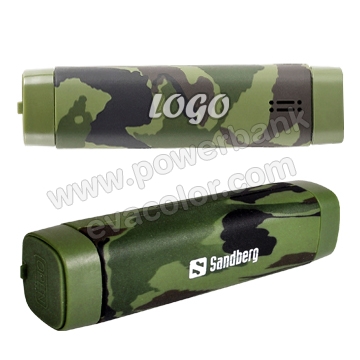 Baterias externa de camuflaje para emergencias grabadas con su logotipo para regalos empresariales
