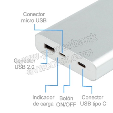 Baterias powerbank de bolsillo con el nuevo USB tipo C para promocionar congresos medicos sanitarios