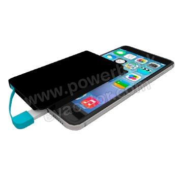 Tarjeta PowerBank promocional aluminio con conector para iPhone y smartPhone