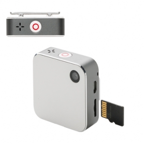 Mini video camara con clip para bolsillo con ranura para tarjeta SD hasta 64 GB